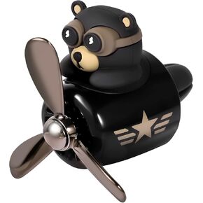 LUTER Bear Air Vent Clip, Bear Car Air Freshener Cute Car Diffuser Rotating Decorations Interior Aesthetic Car Air Freshener Propeller Vent Clip for Women Men