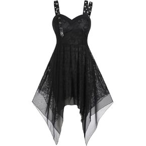 ROSE GAL Womens Plus Size Dresses Sleeveless Wrap Gothic Spaghtti Strap Swing Party Maxi Dress