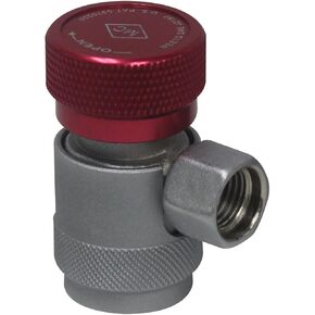 82834-SL Red/Silver 14mm-F x 16mm High-Side Manual R134a Safety Lock Coupler