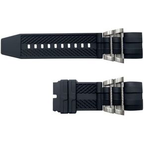 for Invicta Reserve Jason Taylor Bolt Zeus Watch Bands Replacement Strap with Metal Inserts - Black Rubber Silicone Invicta Watch Strap