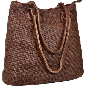 Gift For Mothers Day Alice Braided Washed Leather HandBag for Women