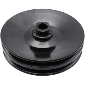 Black GM Chrome Double Groove Power Steering Pump Pulley Key Way Compatible with Chevy SBC BBC 350 454