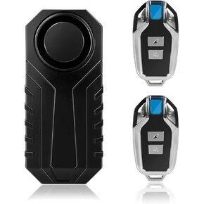 113dB Anti Theft Bike Alarm with Remote, Wireless Security Vibration Bike Alarms for Electric Motorcycle, Motorcycle E-Bike Accessories, Waterproof Car Alarm System with Motion Sensor