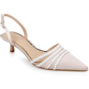Jewel Badgley Mischka Katalina Bejeweled Slingback with Kitten Heel