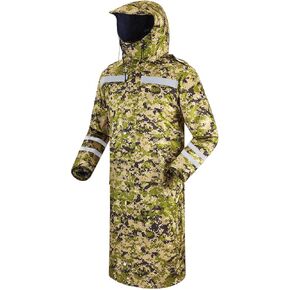 iCreek Raincoat Waterproof Men's Long Rain Jacket Lightweight Rainwear Reflective Reusable with Hood