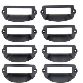 8 PCs Antique Brass Card Holder Drawer Pull/Label Tag Frames for Office Furniture Cupboard Cabinet Drawer File Case