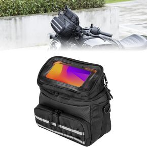 KEMIMOTO Motorcycle Handlebar Tool Bag Handlebar Phone Bag Sissy Bar Bag Compatible with Universal Motorcycle Cruiser Softail Dyna Sportster