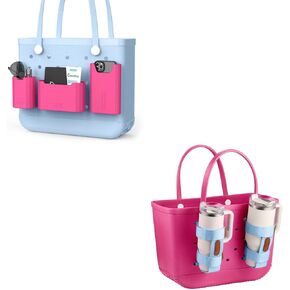 مجموعة ملحقات حقيبة بوج من السيليكون من OUTXE مكونة من 3 قطع، قطعتان من حامل أكواب حقيبة بوج لستانلي، حامل مشروبات كبير متوافق مع جميع حقائب بوج in Kuwait