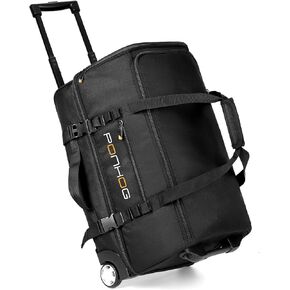 حقيبة دفل بعجلات - حقائب دفل كبيرة بعجلات سعة 60 لتر للسفر مقاومة للماء مع حجرة للأحذية للسفر وصالة الألعاب الرياضية طوال الليل وعطلة نهاية الأسبوع باللون الأسود in Kuwait