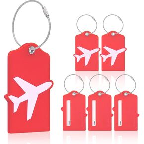 Vigorport Luggage Tags with Name ID Card, 6 Pack Flexible & Bright Silicone Luggage Tag for Suitcases TSA Approved, Best Travel Accessories for Baggage/Bag Identification (Lake Blue)