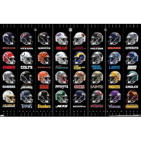 Trends International NFL League - Helmets 24 Wall Poster, 22.37" x 34.00", Premium Unframed Version