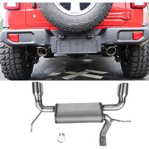 2007-2017 Wrangler JK Exhaust Muffler Kit, Dual Walled Tip Catback Exhaust System Kit,Unlimited 3.6L V6 2-Door & 4-Door