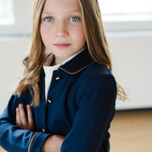 Hope & Henry Girls' Dressy Ponte Knit Riding Blazer in Kuwait