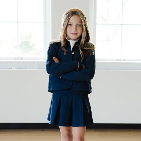 Hope & Henry Girls' Dressy Ponte Knit Riding Blazer in Kuwait