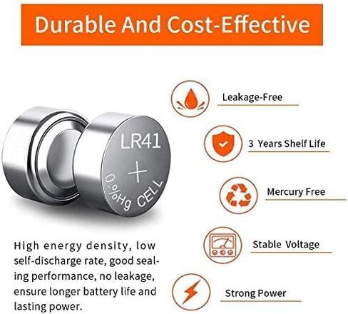 HAOFILM 10-Pack LR41 Button Batteries, AG3 392 384 SR41 1.5V Cell Battery in Saudi Arabia