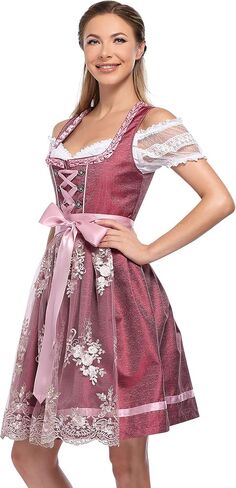 أزياء KOJOOIN Glorystar النسائية البافارية لمهرجان أكتوبر فساتين Dirndl الألمانية لكرنفال الهالوين زي بورجوندي M in Saudi Arabia