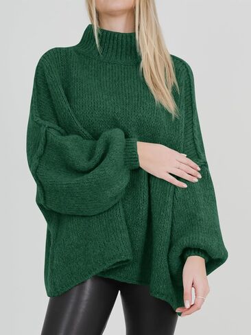 Saodimallsu Womens Oversized Sweaters Mock Neck Batwing Long Sleeve 2024 Fall Trendy Ribbed Knit Casual Tunic Sweater in Saudi Arabia