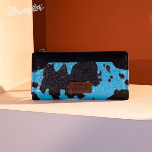 Montana West Wrangler Cow Print Tote Handbag and Bifold Credit Card Wallet Set in Saudi Arabia