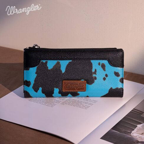 Montana West Wrangler Cow Print Tote Handbag and Bifold Credit Card Wallet Set in Saudi Arabia