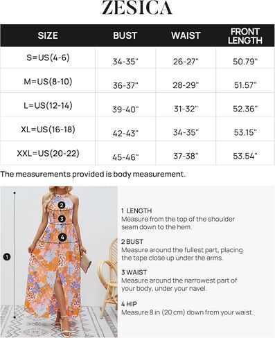 ZESICA Women's 2024 Summer Halter Neck Floral Print Backless Split Beach Party Maxi Dress in Saudi Arabia
