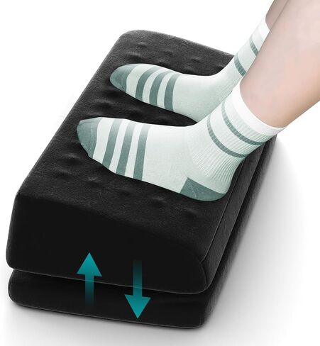 Foot Rest for Under Desk at Work - Gaming Foot Elevation Pillow, Wedge Pillow for Legs, 2 Adjustable Heights Ergonomic Under Desk Footrest, Perfect for Office, Home, and Gaming Use (Dark Grey) in Saudi Arabia