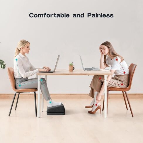 Foot Rest for Under Desk at Work - Gaming Foot Elevation Pillow, Wedge Pillow for Legs, 2 Adjustable Heights Ergonomic Under Desk Footrest, Perfect for Office, Home, and Gaming Use (Dark Grey) in Saudi Arabia