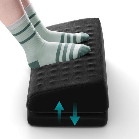 Foot Rest for Under Desk at Work - Gaming Foot Elevation Pillow, Wedge Pillow for Legs, 2 Adjustable Heights Ergonomic Under Desk Footrest, Perfect for Office, Home, and Gaming Use (Dark Grey) in Saudi Arabia
