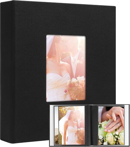 8x10 Photo Album Holds 72 Photos, 72 Pockets Photo Album 8x10 Linen Cover with Front Window, 8x10 Photo Album Book for 8x10 Wedding Family Anniversary Pictures (Black) in Saudi Arabia