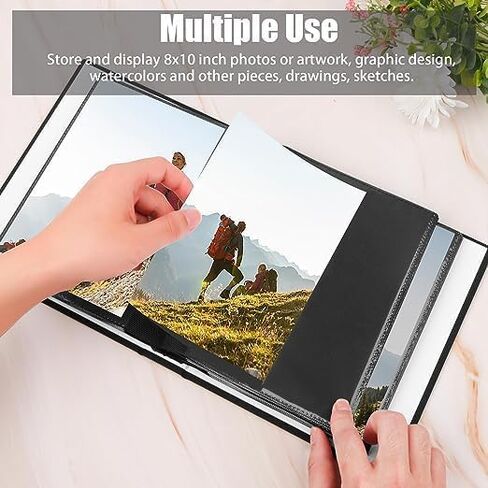 8x10 Photo Album Holds 72 Photos, 72 Pockets Photo Album 8x10 Linen Cover with Front Window, 8x10 Photo Album Book for 8x10 Wedding Family Anniversary Pictures (Black) in Saudi Arabia
