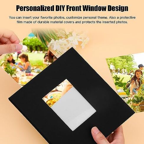 8x10 Photo Album Holds 72 Photos, 72 Pockets Photo Album 8x10 Linen Cover with Front Window, 8x10 Photo Album Book for 8x10 Wedding Family Anniversary Pictures (Black) in Saudi Arabia