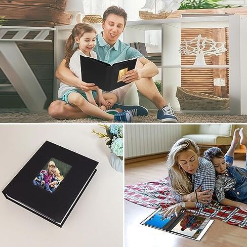 8x10 Photo Album Holds 72 Photos, 72 Pockets Photo Album 8x10 Linen Cover with Front Window, 8x10 Photo Album Book for 8x10 Wedding Family Anniversary Pictures (Black) in Saudi Arabia