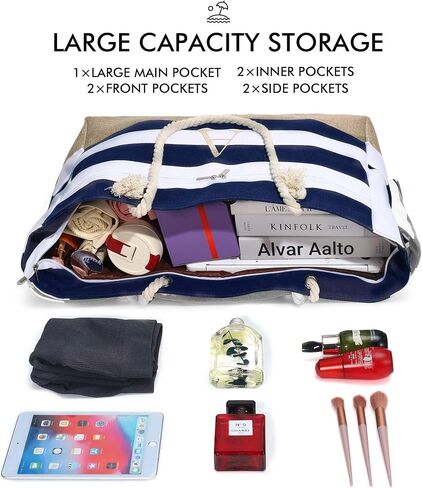 Large Initial Beach Bag Waterproof Tote Zipper Bag Personalized Gifts for Women Her Birthday Travel Beach Essential in Saudi Arabia