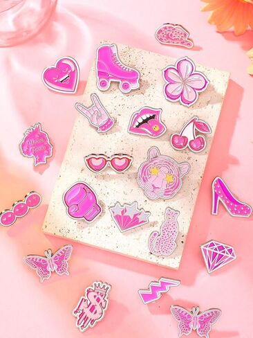 Inbagi 20 Pcs Women Girl Power Enamel Pin Aesthetic Cute Flower Enamel Pin Pink Preppy Feminism Enamel Lapel Pin Women Empowerment Brooch for Gifts Backpack Hat in Saudi Arabia