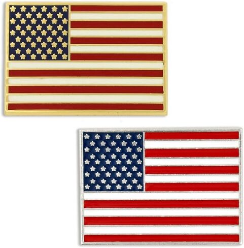 PinMart's 2 Pack Made in the USA American Flag Enamel Lapel Pins in Saudi Arabia