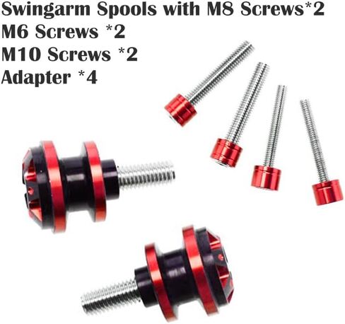 Pack of 2 Swing Arm Spools Universal M6 / M8 / M10 Motorcycle Accessories For Yamaha Kawasaki Honda Ducati Suzuki, Swingarm Slider Stand Paddock Screws (Gold) in Saudi Arabia