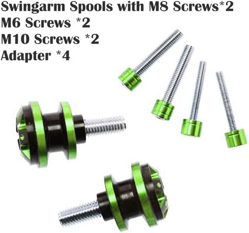 Pack of 2 Swing Arm Spools Universal M6 / M8 / M10 Motorcycle Accessories For Yamaha Kawasaki Honda Ducati Suzuki, Swingarm Slider Stand Paddock Screws (Gold) in Saudi Arabia