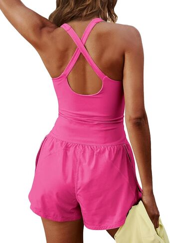 ReachMe Womens Running Onesie Workout Rompers Athletic Romper One Piece Outfits Exercise Jumpsuits Gym Yoga Clothes in Saudi Arabia