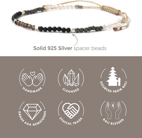Aura Bracelet Collection for Women - 2mm SMALL (TINY) BEADS, Healing Crystals, Gemstones, and 925 Solid Silver Beads - Essential Women's Real Stone Bracelets in Saudi Arabia