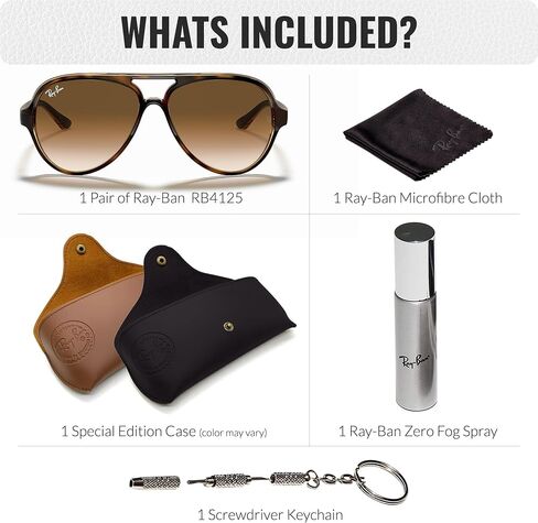Ray-Ban RB4125 CATS 5000 نظارة شمسية كلاسيكية مع مجموعة أدوات النظارات - وسادات أنف قابلة للتعديل - نظارات شمسية كلاسيكية مثالية للارتداء الرسمي والعادي in Saudi Arabia