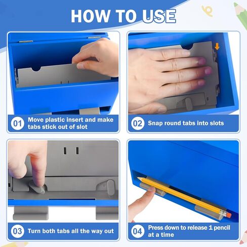 موزع أقلام رصاص من Aigybobo للفصل الدراسي، حامل أقلام رصاص خشبي للمكتب، يجب أن يمتلكه المعلم للتنظيم والتخزين، موزع أقلام الرصاص للفصول الدراسية والمكتب والمطبخ والمطعم (أسود) in Kuwait