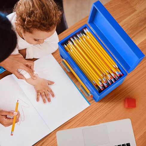 موزع أقلام رصاص من Aigybobo للفصل الدراسي، حامل أقلام رصاص خشبي للمكتب، يجب أن يمتلكه المعلم للتنظيم والتخزين، موزع أقلام الرصاص للفصول الدراسية والمكتب والمطبخ والمطعم (أسود) in Kuwait