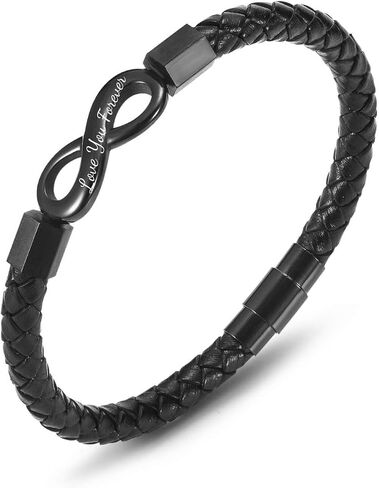 To My Man Straighten Your Crown Bracelet for Husband Boyfriend Mens Braided Leather Bracelets Valentine Birthday Christmas Gifts for Him in Saudi Arabia