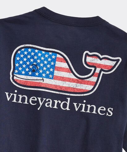 vineyard vines Boys' Flag Whale Short Sleeve Pocket Tee in Saudi Arabia