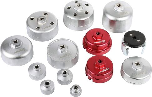 مجموعة مفاتيح فلتر الزيت ARES 56016-13 قطعة - محرك 3/8 بوصة - قم بإزالة مرشحات الزيت بسهولة على معظم المركبات - تتضمن حقيبة تخزين مريحة in Kuwait