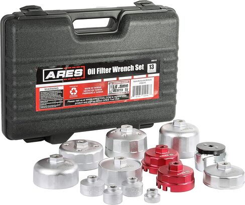 مجموعة مفاتيح فلتر الزيت ARES 56016-13 قطعة - محرك 3/8 بوصة - قم بإزالة مرشحات الزيت بسهولة على معظم المركبات - تتضمن حقيبة تخزين مريحة in Kuwait