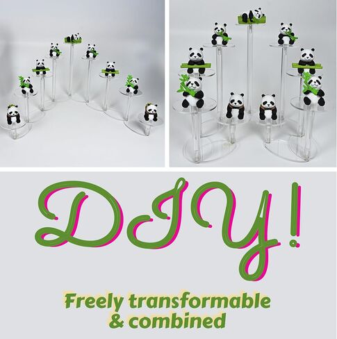 Transformable Acrylic Display Stand, Foldable POP Figure Stand, 9 Tier Display Risers for Figures, Collectibles, Toys and Dolls, Jewelry, Deformable Organizer Shelf in Saudi Arabia