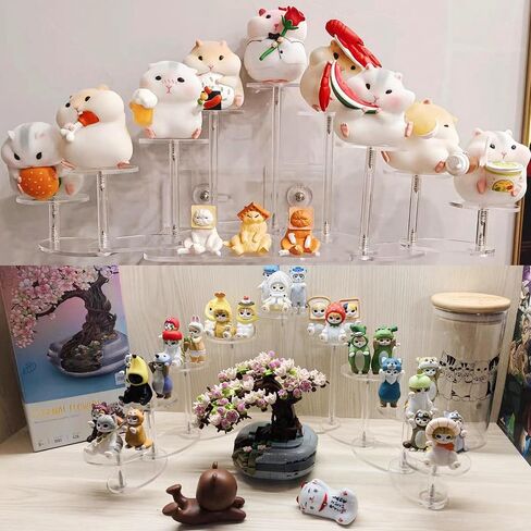 Transformable Acrylic Display Stand, Foldable POP Figure Stand, 9 Tier Display Risers for Figures, Collectibles, Toys and Dolls, Jewelry, Deformable Organizer Shelf in Saudi Arabia