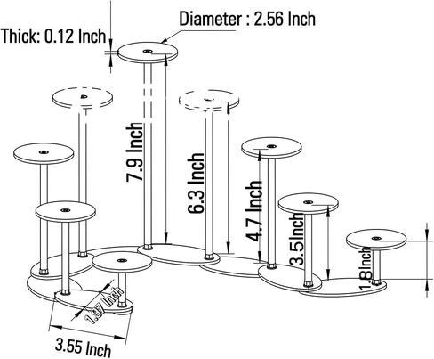Transformable Acrylic Display Stand, Foldable POP Figure Stand, 9 Tier Display Risers for Figures, Collectibles, Toys and Dolls, Jewelry, Deformable Organizer Shelf in Saudi Arabia