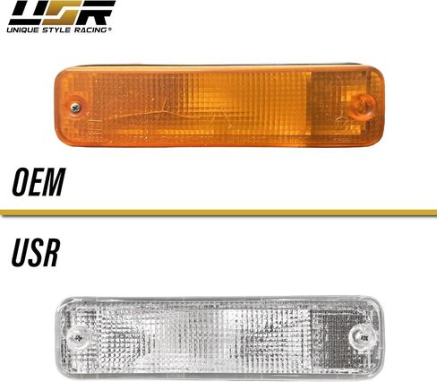 USR 88-89 CRX Turn Signal Light – CLEAR Front Bumper Signals Lamps (Left + Right) - Compatible with 1988-1989 Honda CR-X/Civic Hatchback 3 Door / 4 Door Sedan All Models (CLEAR Lens, Amber Bulbs) in Saudi Arabia