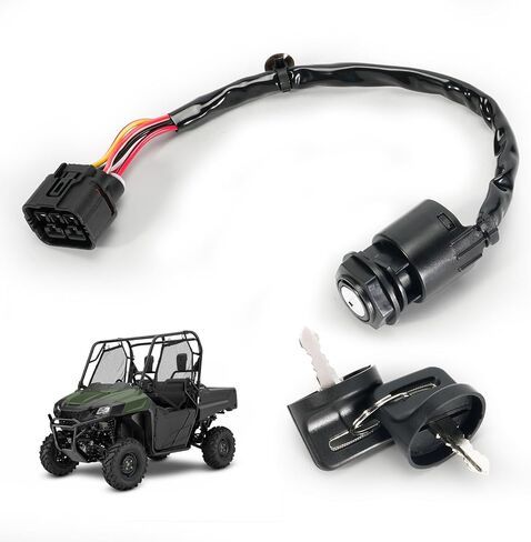 مفتاح الإشعال مع 2 مفاتيح إشعال متوافقة مع Honda UTV 2014-2022 Pioneer 700 SXS700M2 / SXS700M4، 2017-2022 Pioneer 700 SXS700M2D / SXS700M4D Deluxe #Replace 35100-HL3-A01 in Saudi Arabia